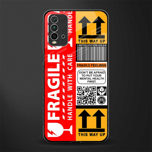 fragile feelings glass case for redmi 9 power image