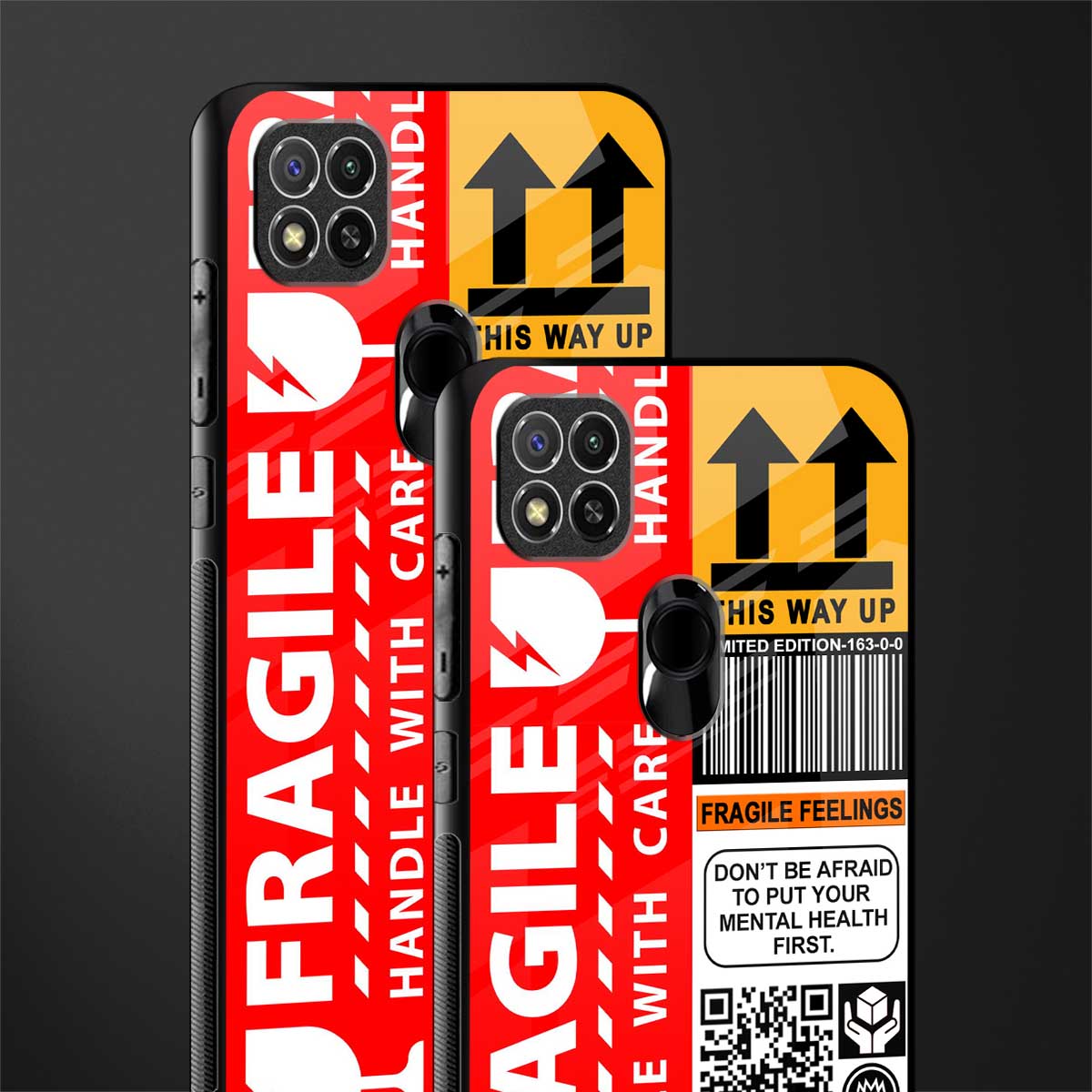 fragile feelings glass case for redmi 9c image-2