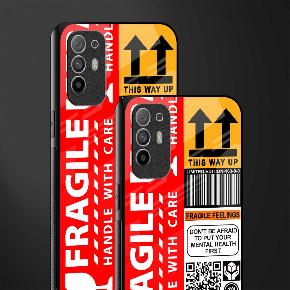 fragile feelings glass case for oppo f19 pro plus image-2