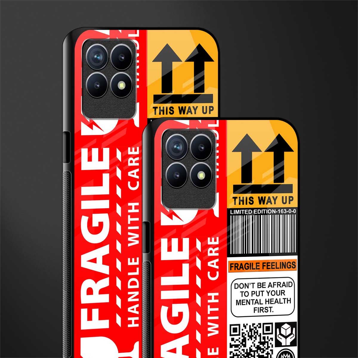fragile feelings glass case for realme 8i image-2
