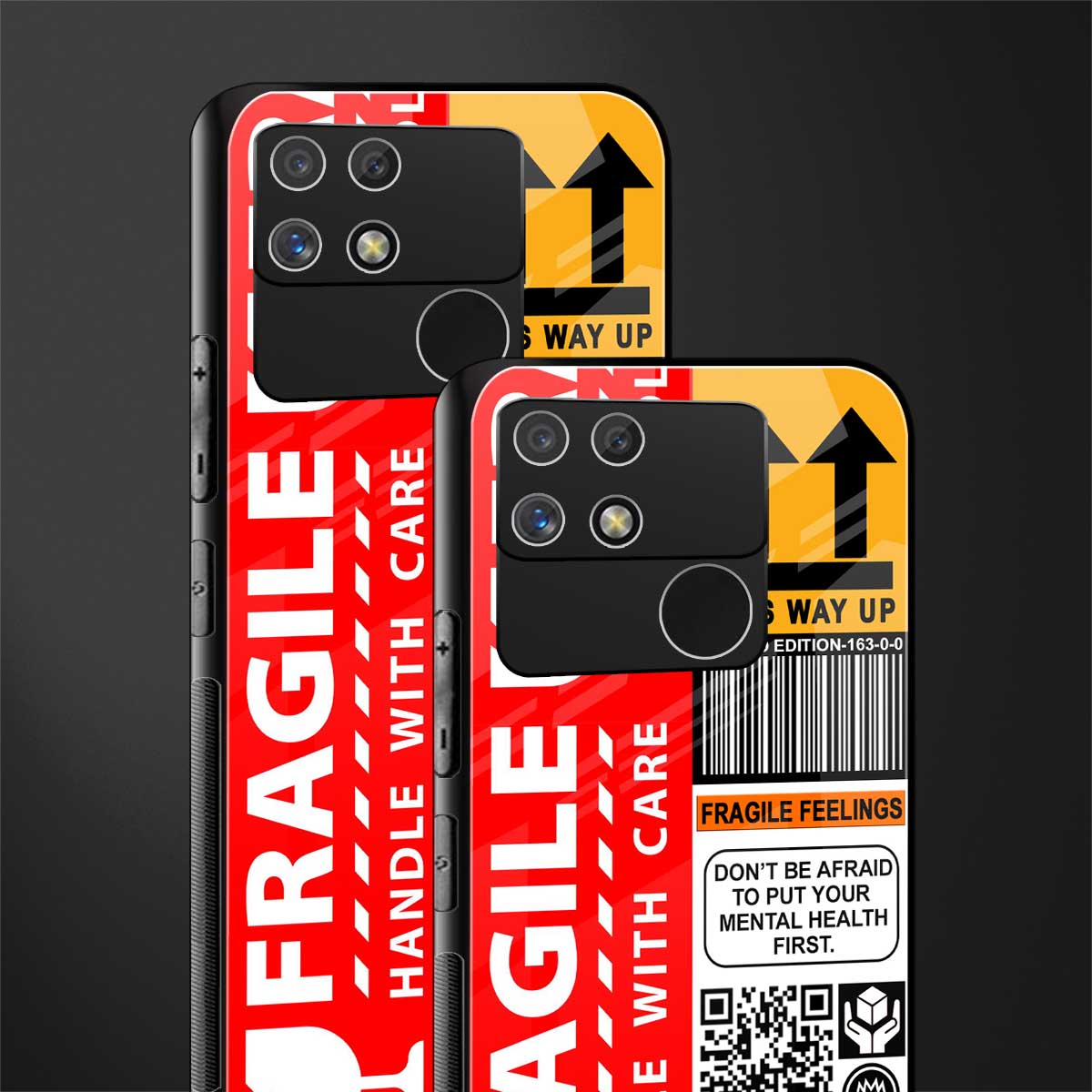 fragile feelings back phone cover | glass case for realme narzo 50a