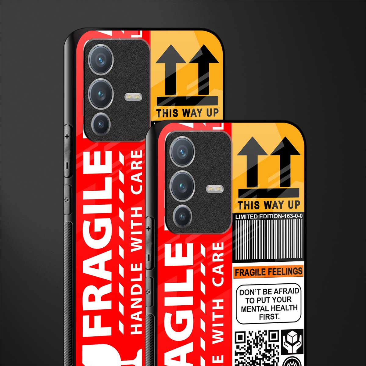 fragile feelings glass case for vivo v23 pro 5g image-2