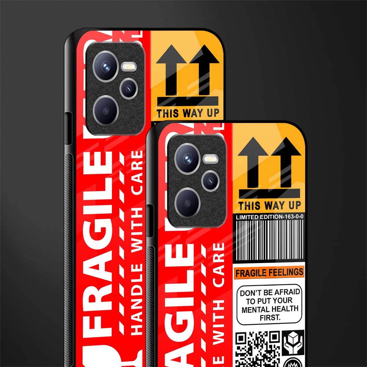 fragile feelings glass case for realme c35 image-2