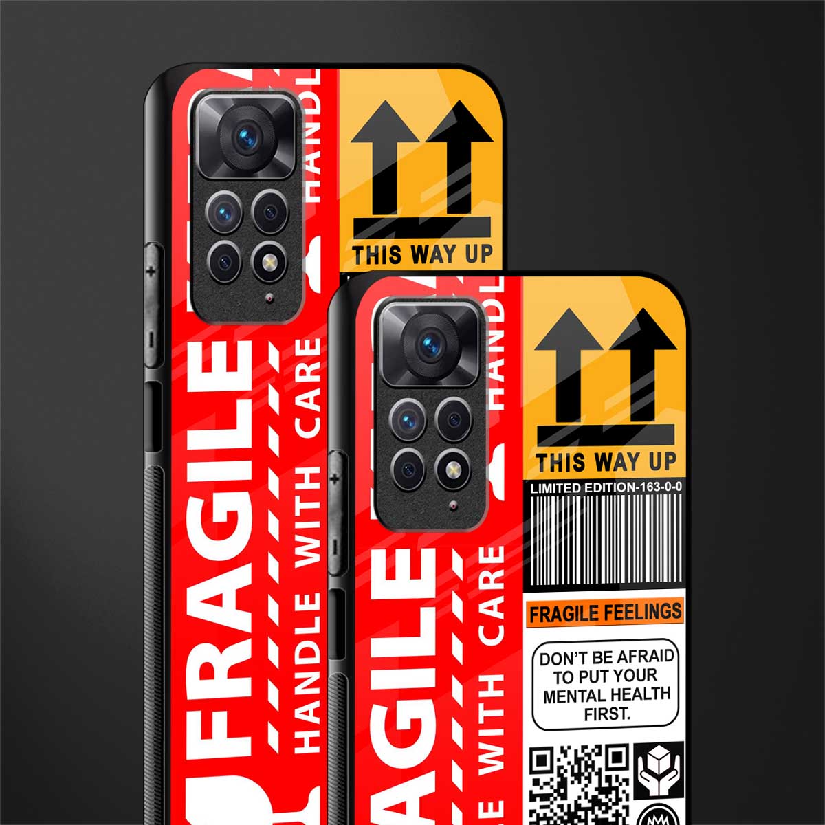 fragile feelings back phone cover | glass case for redmi note 11 pro plus 4g/5g