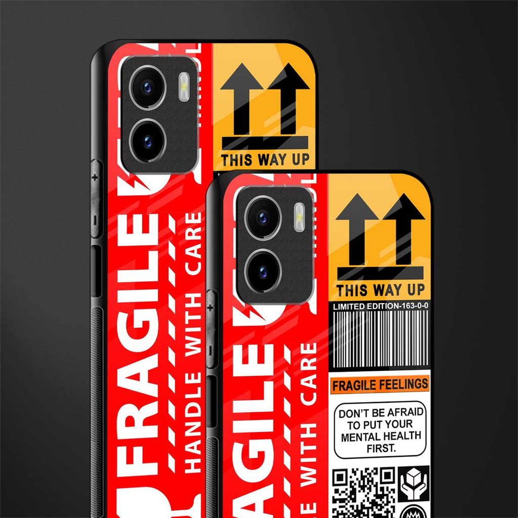 fragile feelings glass case for vivo y15s image-2