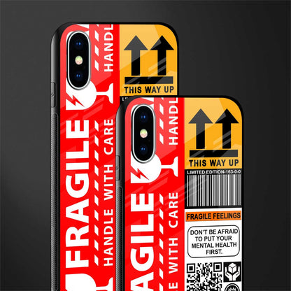 fragile feelings glass case for iphone xs image-2