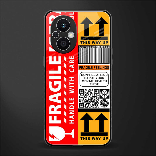 fragile feelings back phone cover | glass case for oppo f21 pro 5g