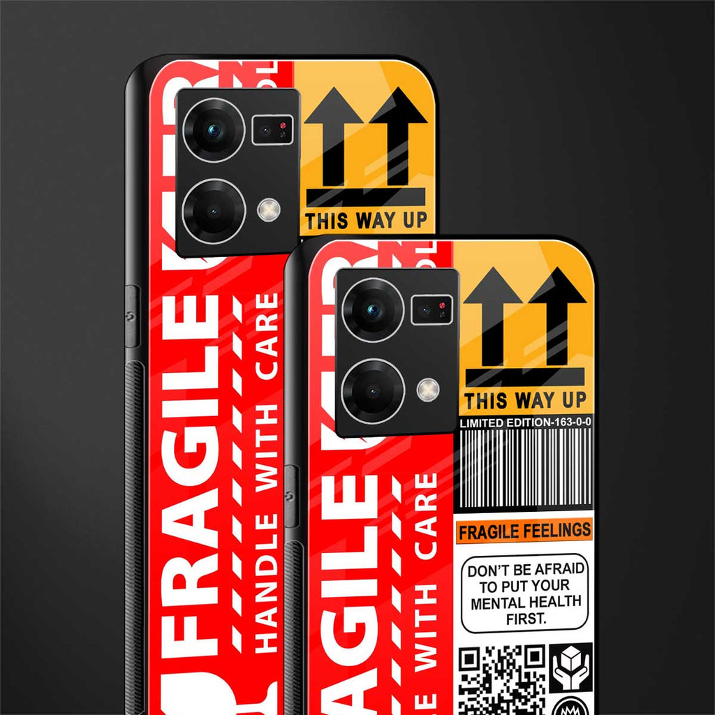 fragile feelings back phone cover | glass case for oppo f21 pro 4g