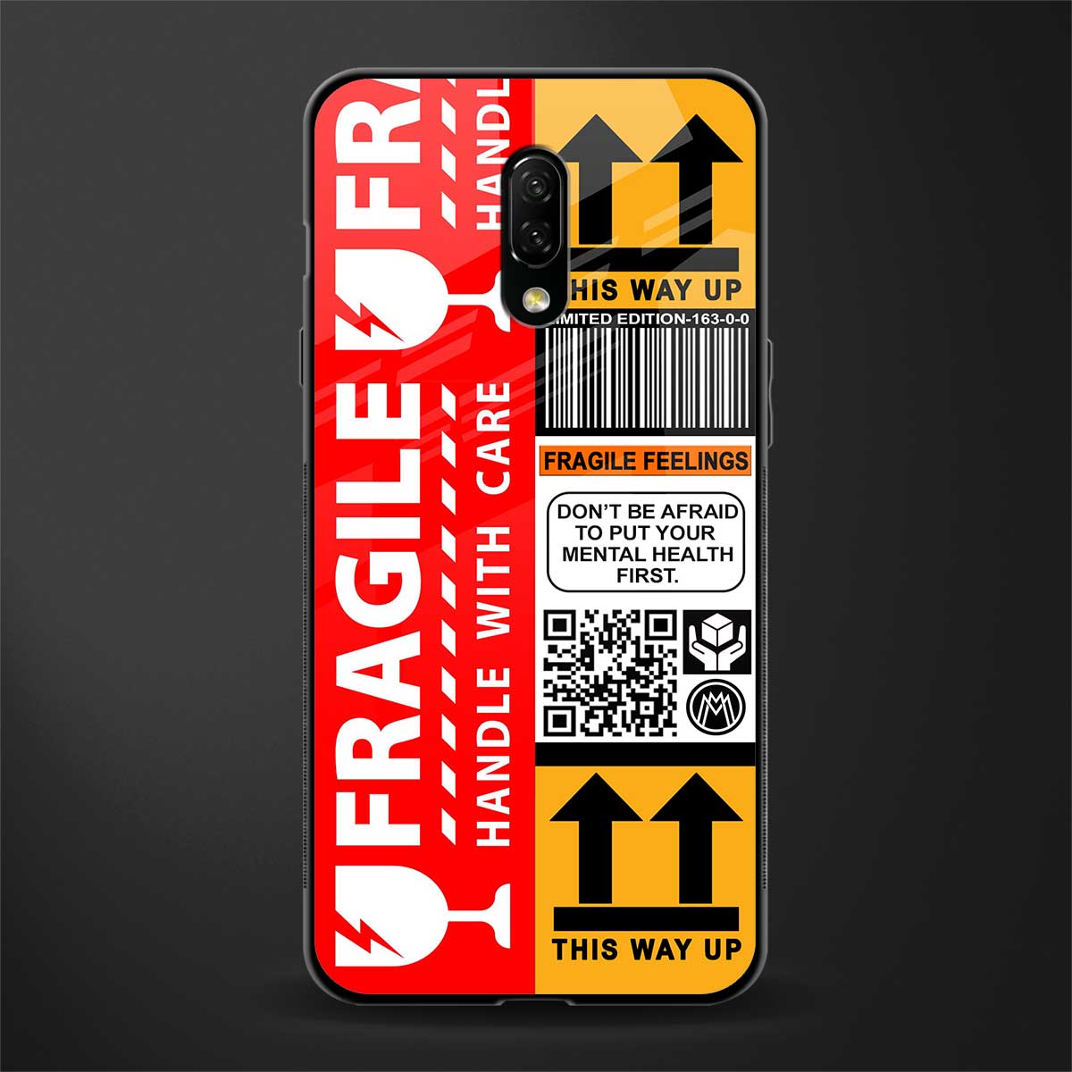 fragile feelings glass case for oneplus 7 image