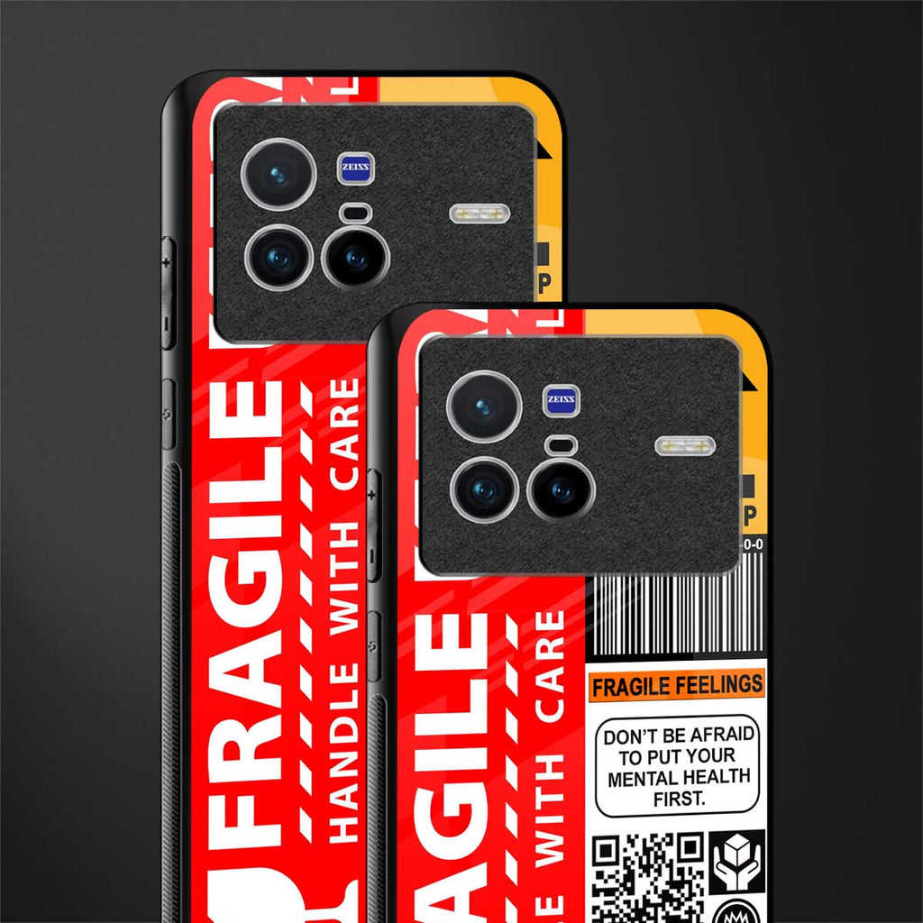fragile feelings glass case for vivo x80 image-2