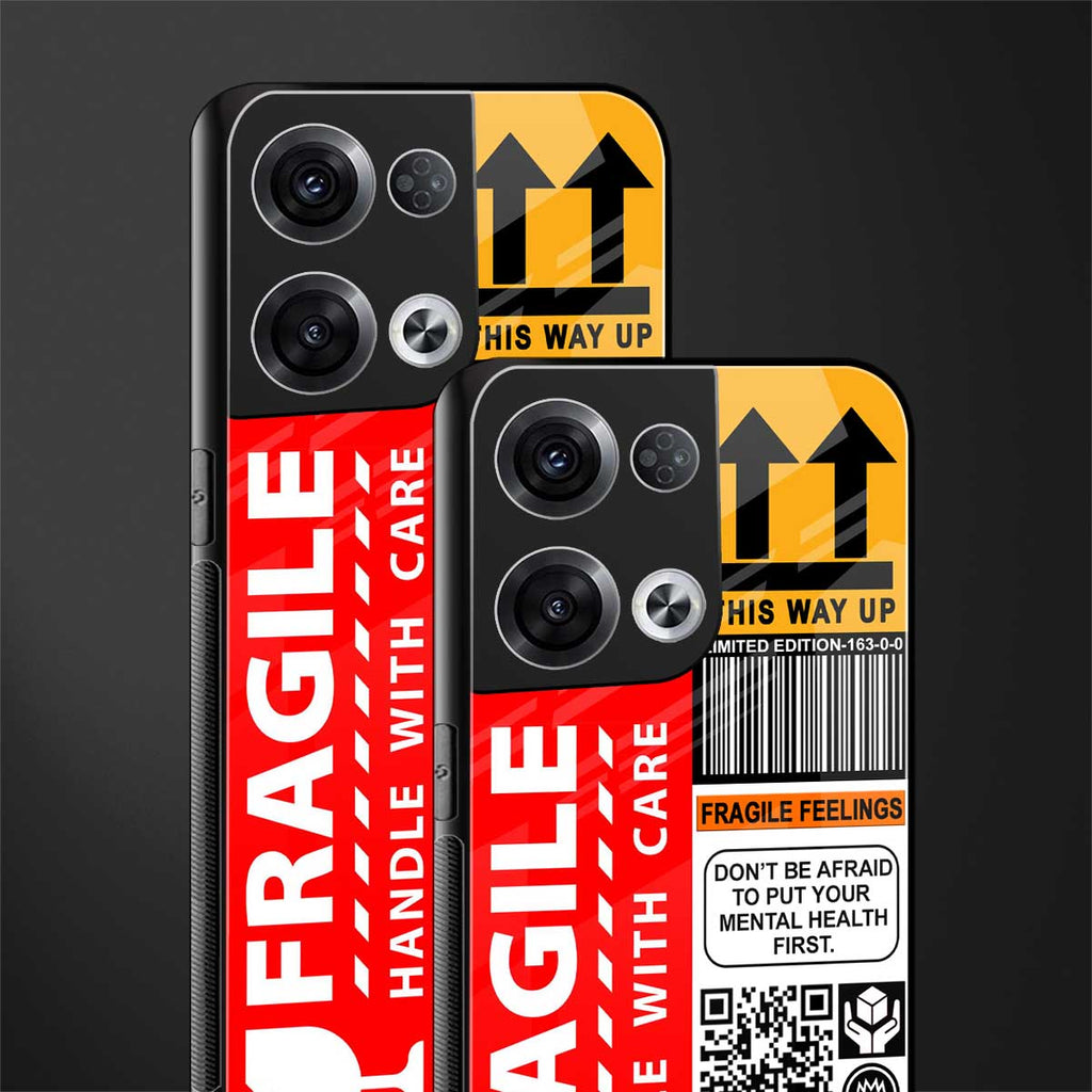 fragile feelings back phone cover | glass case for oppo reno 8