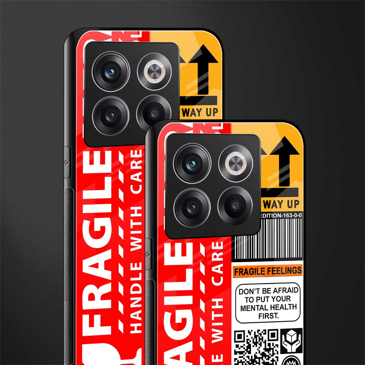 fragile feelings back phone cover | glass case for oneplus 10t
