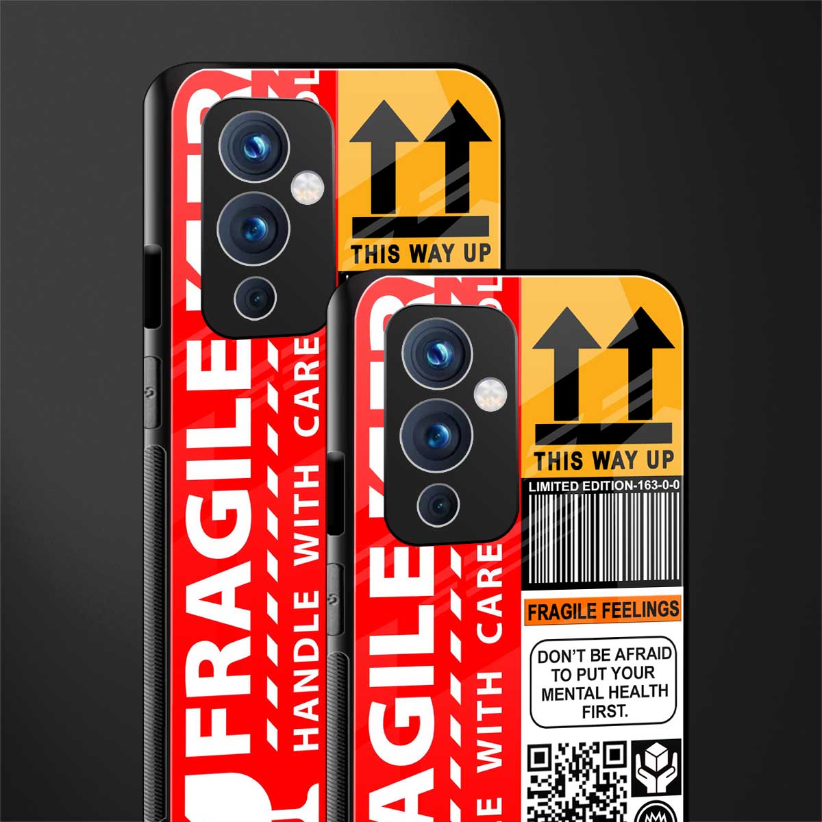 fragile feelings back phone cover | glass case for oneplus 9