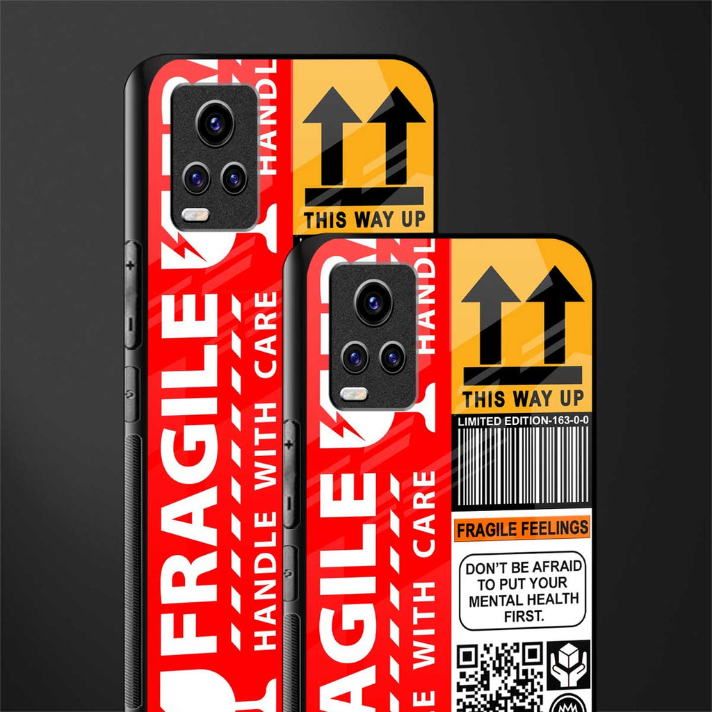 fragile feelings back phone cover | glass case for vivo v21e 4g