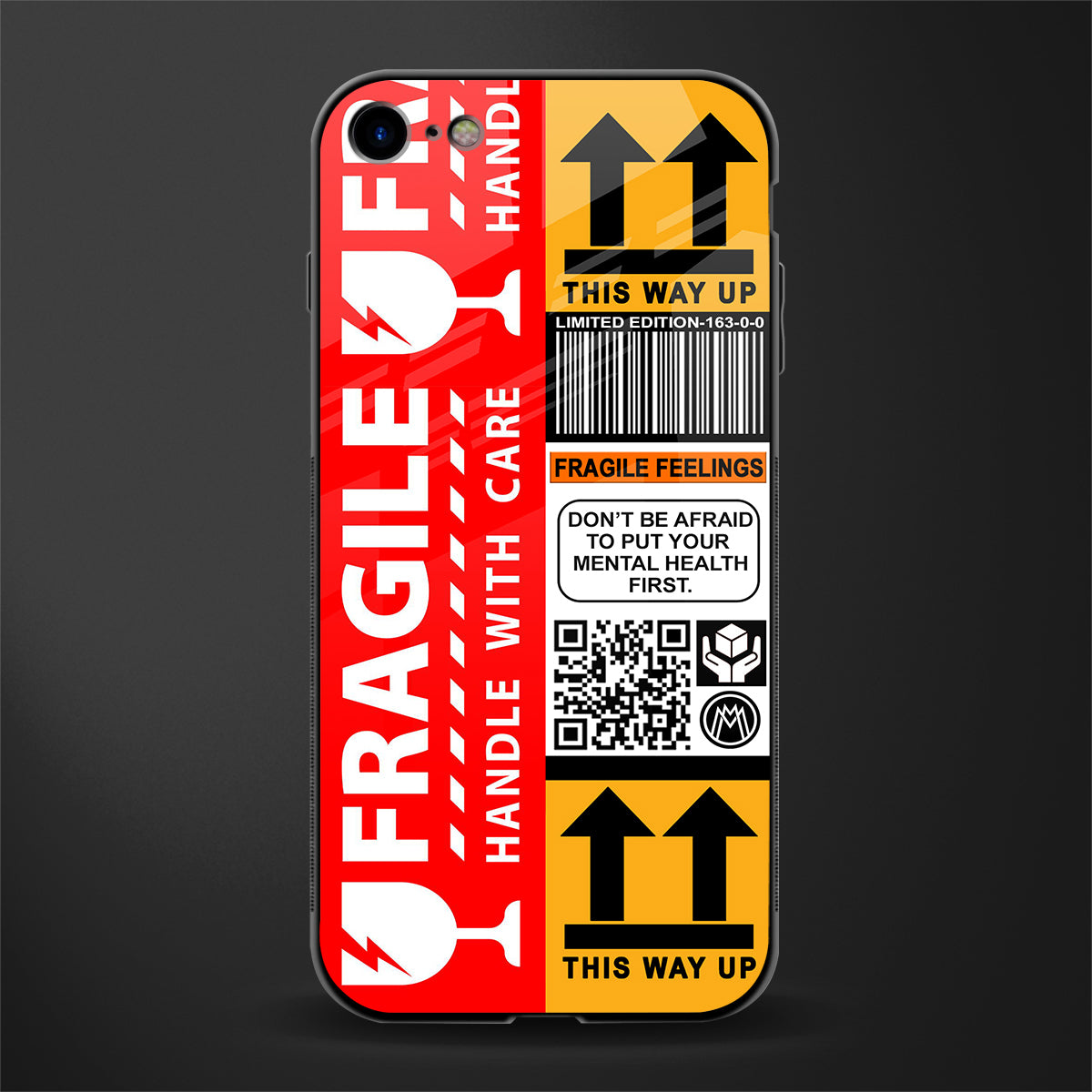 fragile feelings glass case for iphone se 2020 image