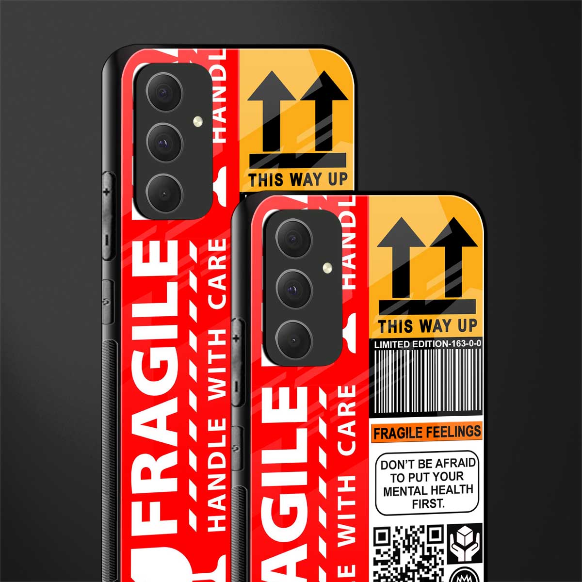 fragile feelings back phone cover | glass case for samsung galaxy a54 5g