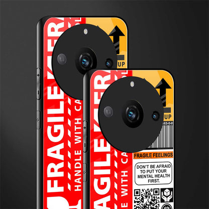fragile feelings back phone cover | glass case for realme 11 pro 5g