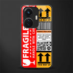 fragile feelings back phone cover | glass case for vivo t1 44w 4g