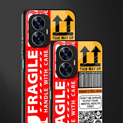 fragile feelings back phone cover | glass case for realme c55