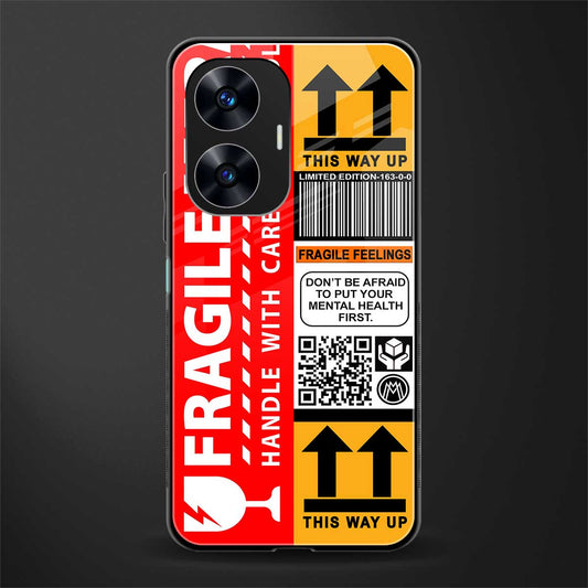 fragile feelings back phone cover | glass case for realme c55