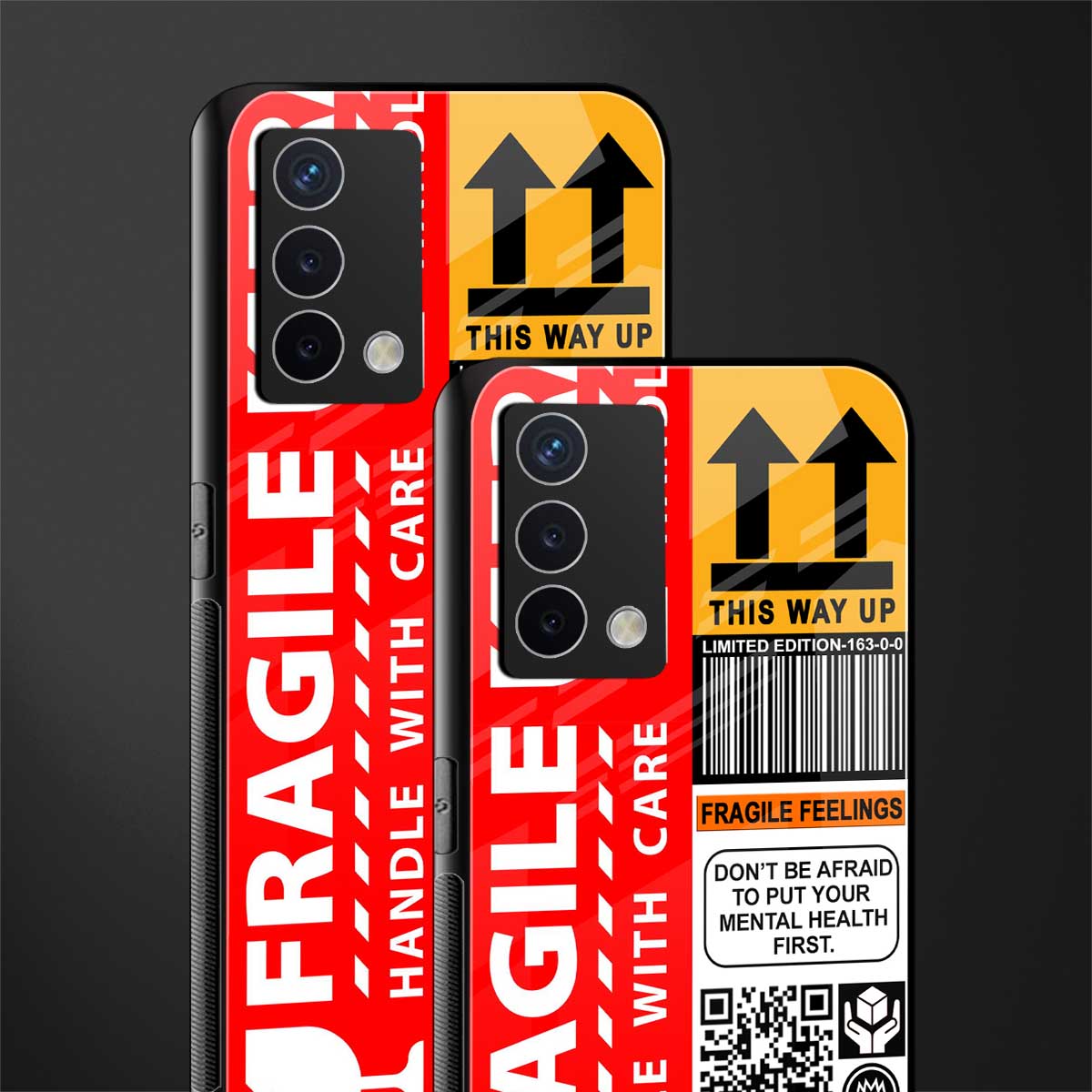 fragile feelings back phone cover | glass case for oppo a74 4g