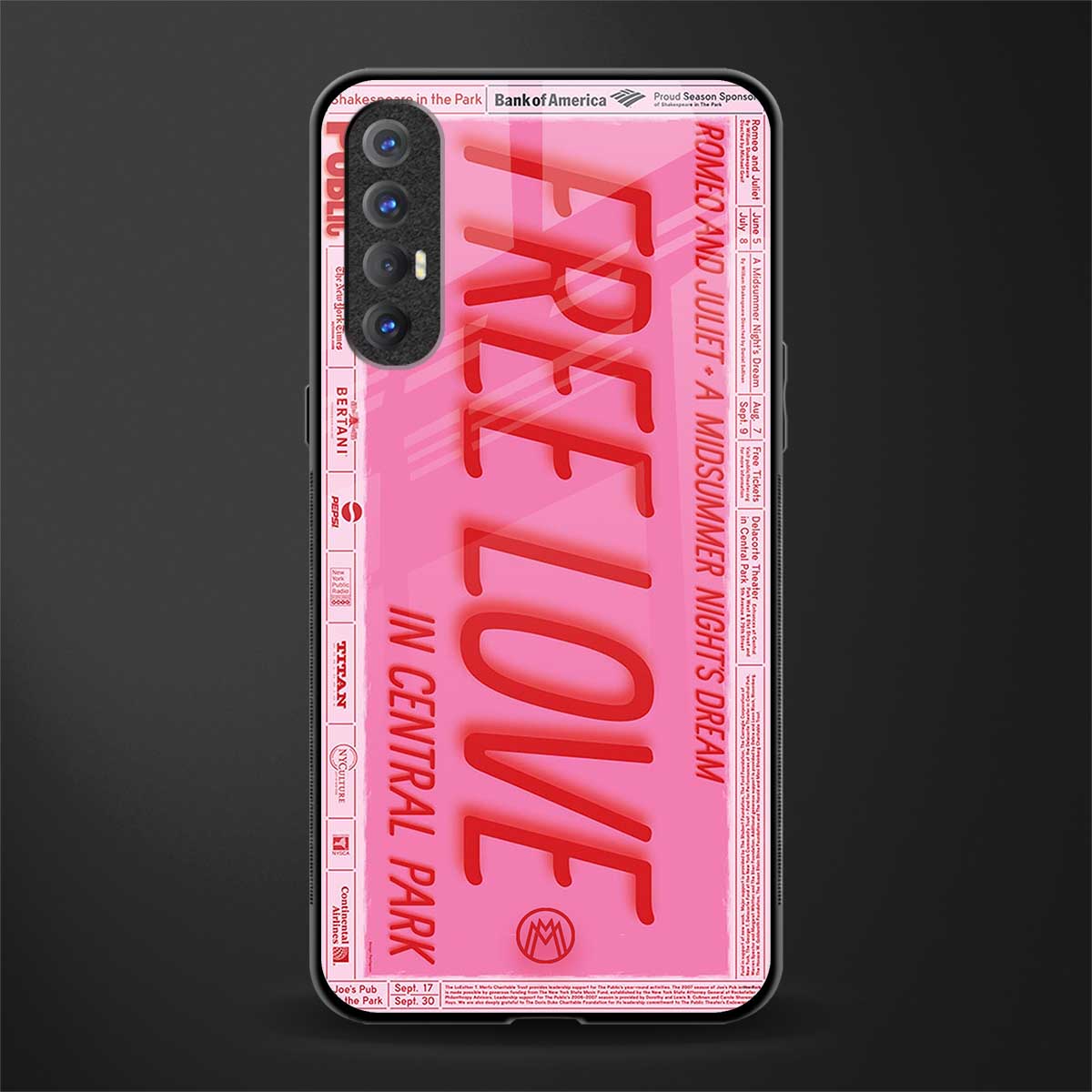 free love glass case for oppo reno 3 pro image