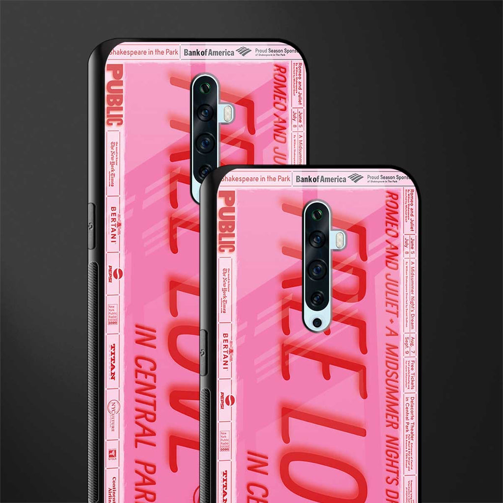 free love glass case for oppo reno 2f image-2