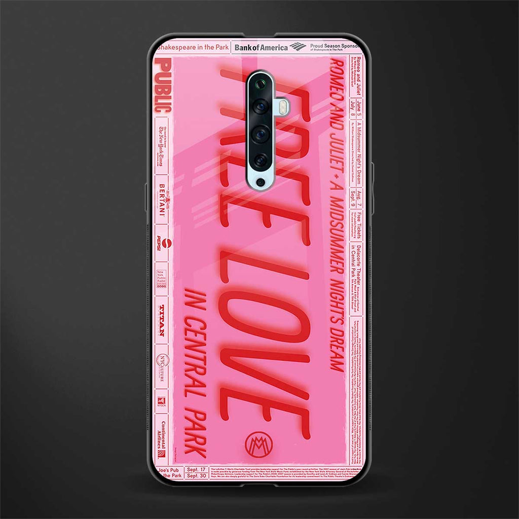 free love glass case for oppo reno 2f image