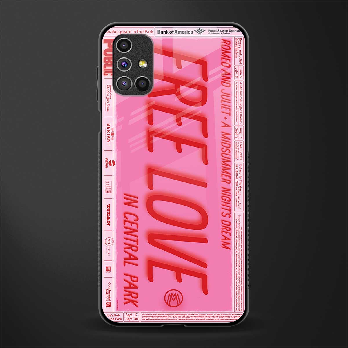 free love glass case for samsung galaxy m51 image