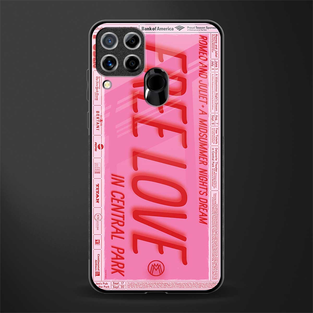 free love glass case for realme c15 image