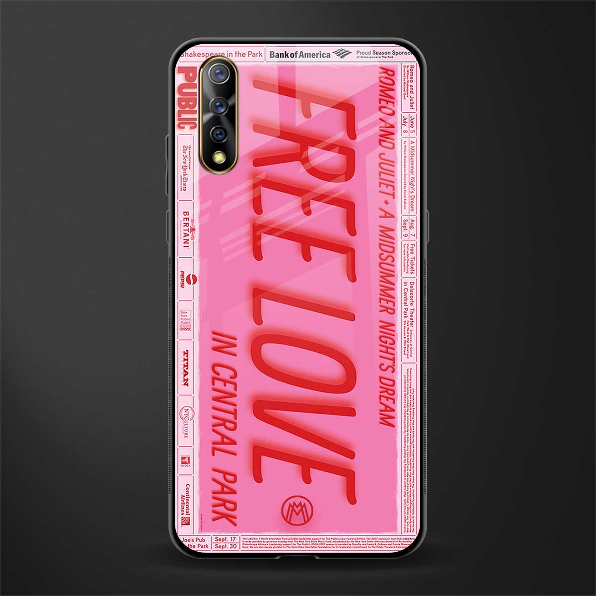 free love glass case for vivo s1 image