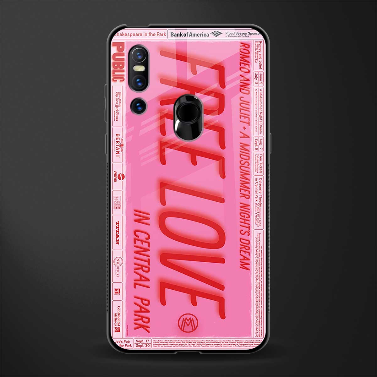 free love glass case for vivo v15 image