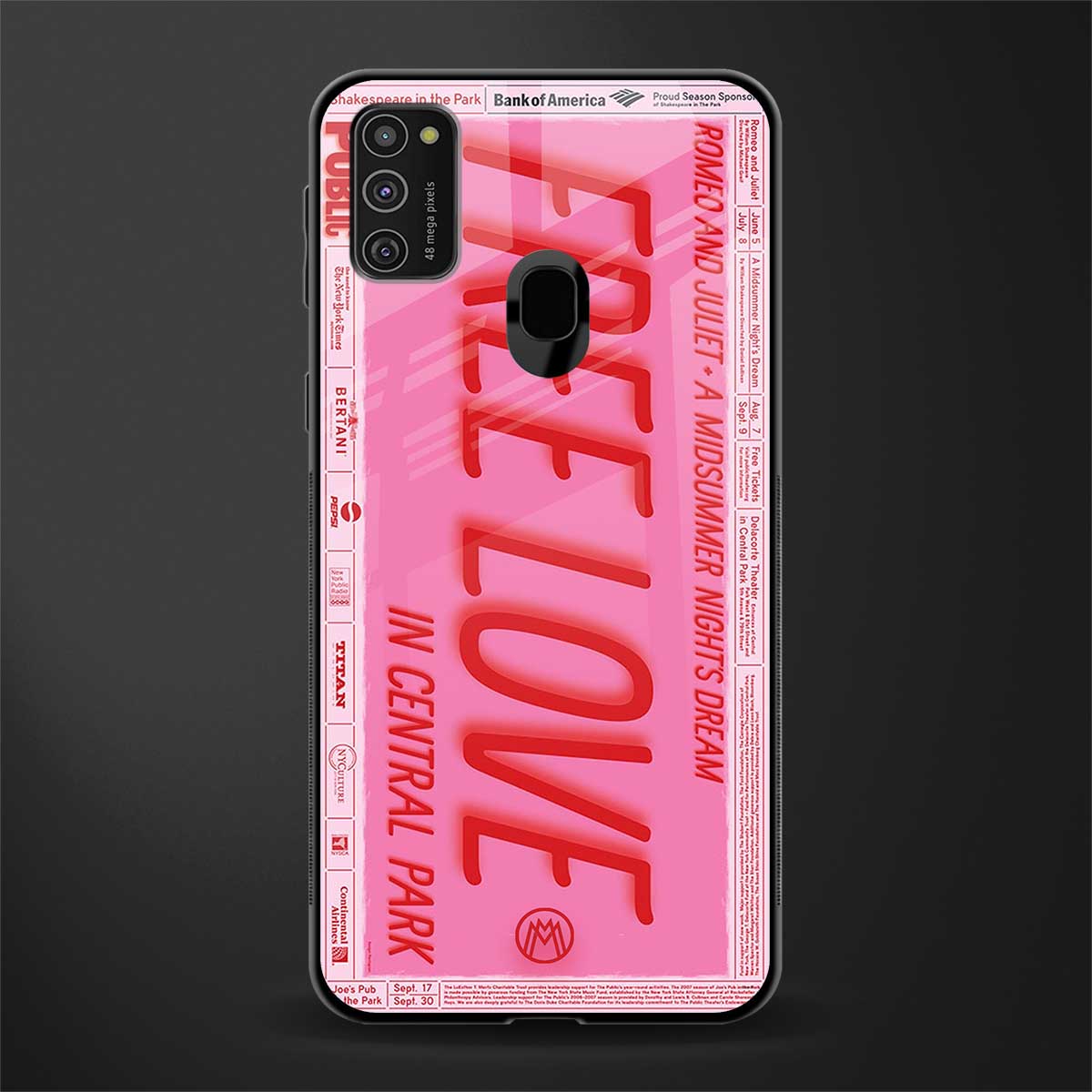 free love glass case for samsung galaxy m30s image