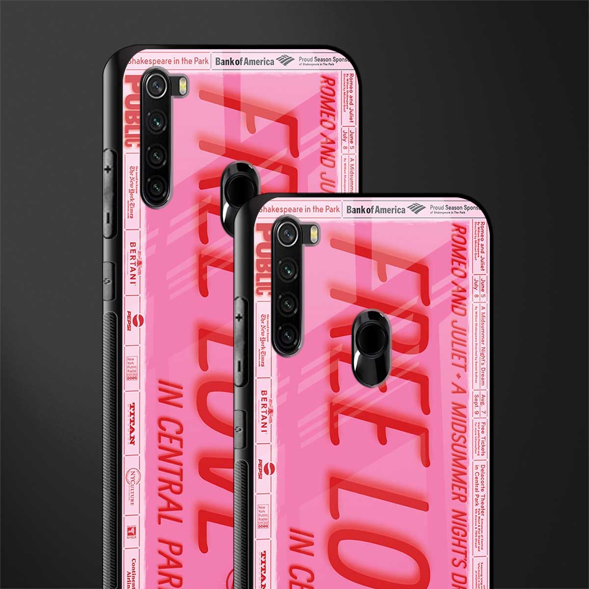 free love glass case for redmi note 8 image-2