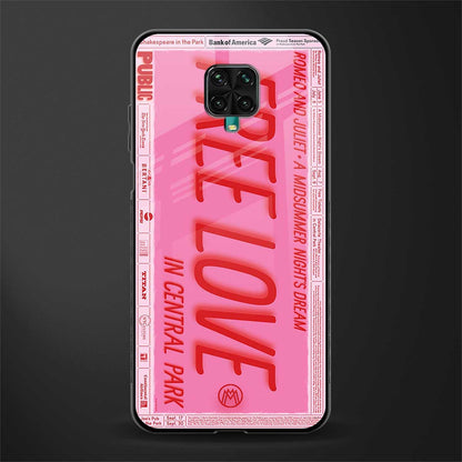 free love glass case for redmi note 9 pro image