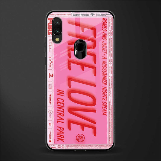 free love glass case for redmi y3 image
