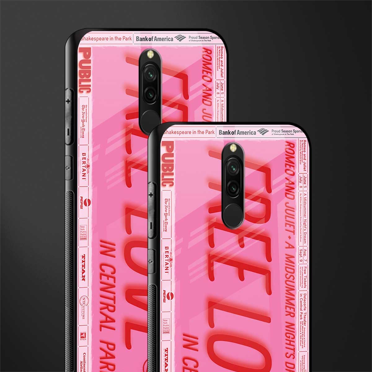 free love glass case for redmi 8 image-2