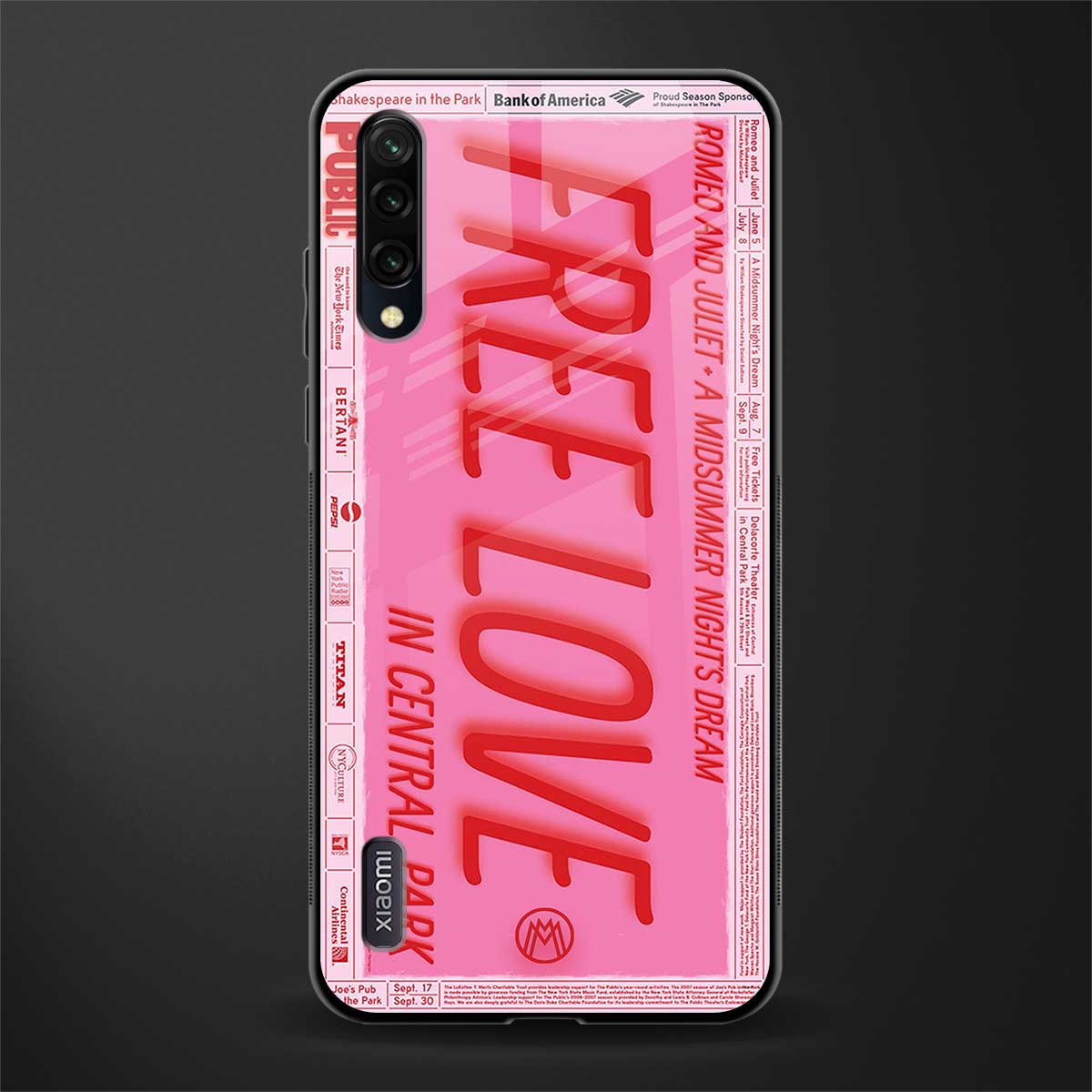 free love glass case for mi a3 redmi a3 image