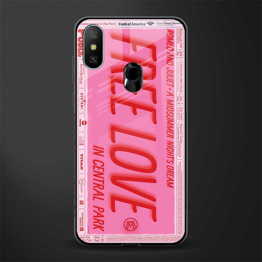 free love glass case for redmi 6 pro image