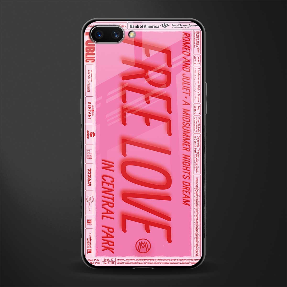free love glass case for realme c1 image