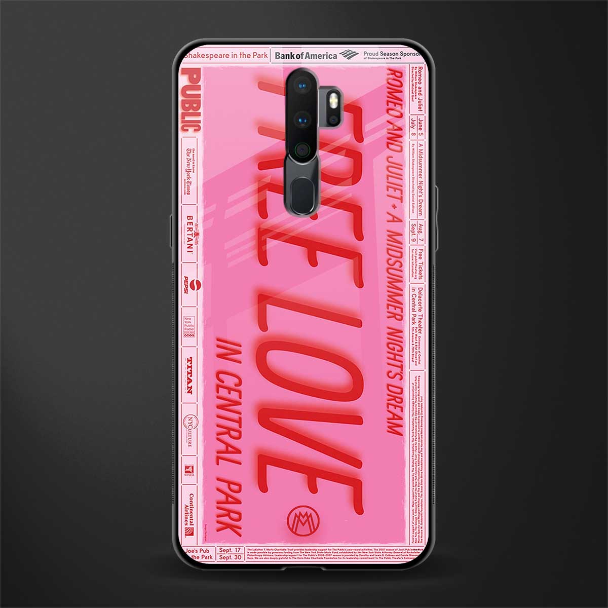 free love glass case for oppo a5 2020 image