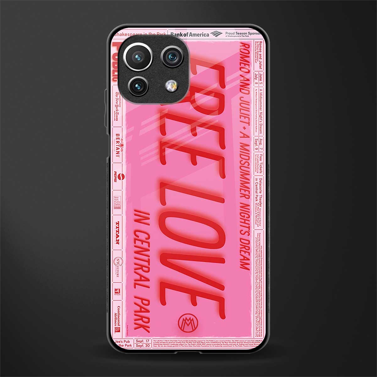 free love glass case for mi 11 lite image
