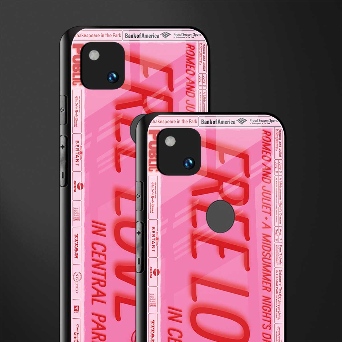 free love back phone cover | glass case for google pixel 4a 4g