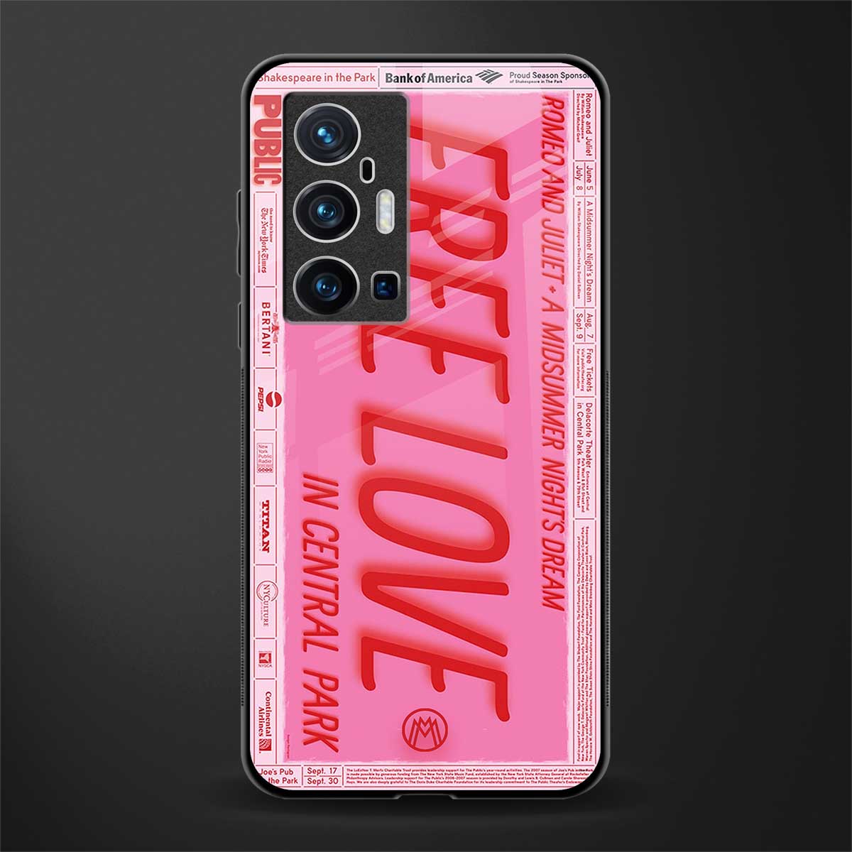 free love glass case for vivo x70 pro plus image