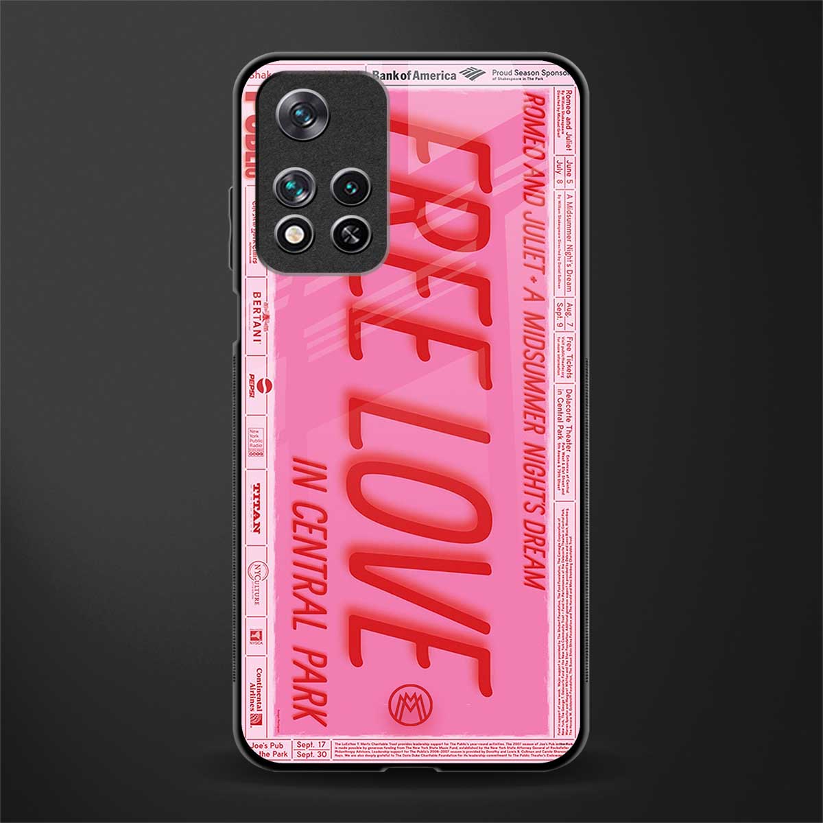 free love glass case for poco m4 pro 5g image