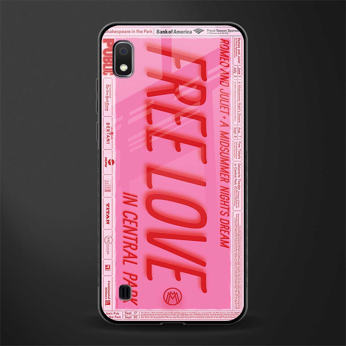 free love glass case for samsung galaxy a10 image