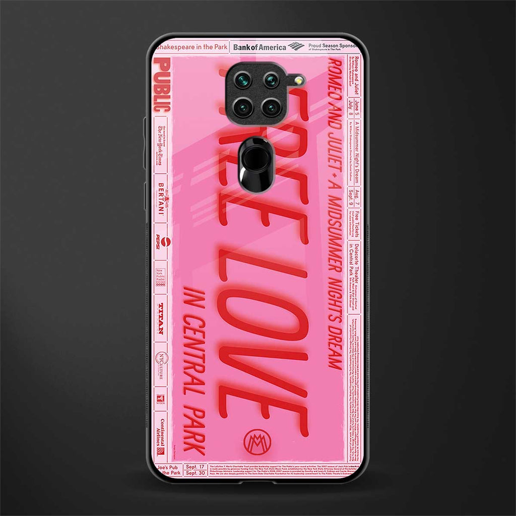 free love glass case for redmi note 9 image