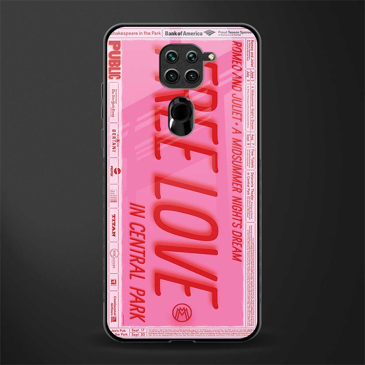 free love glass case for redmi note 9 image