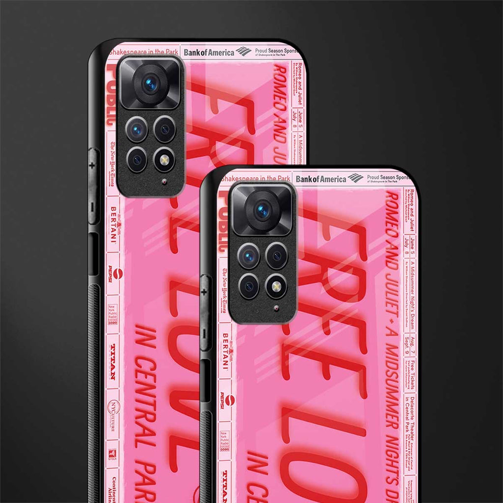 free love glass case for redmi note 11 image-2
