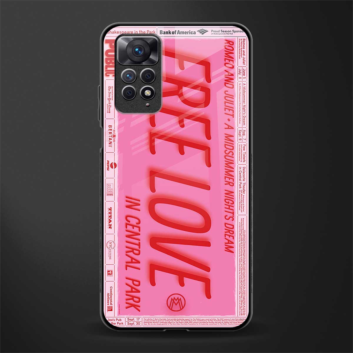 free love glass case for redmi note 11 pro image